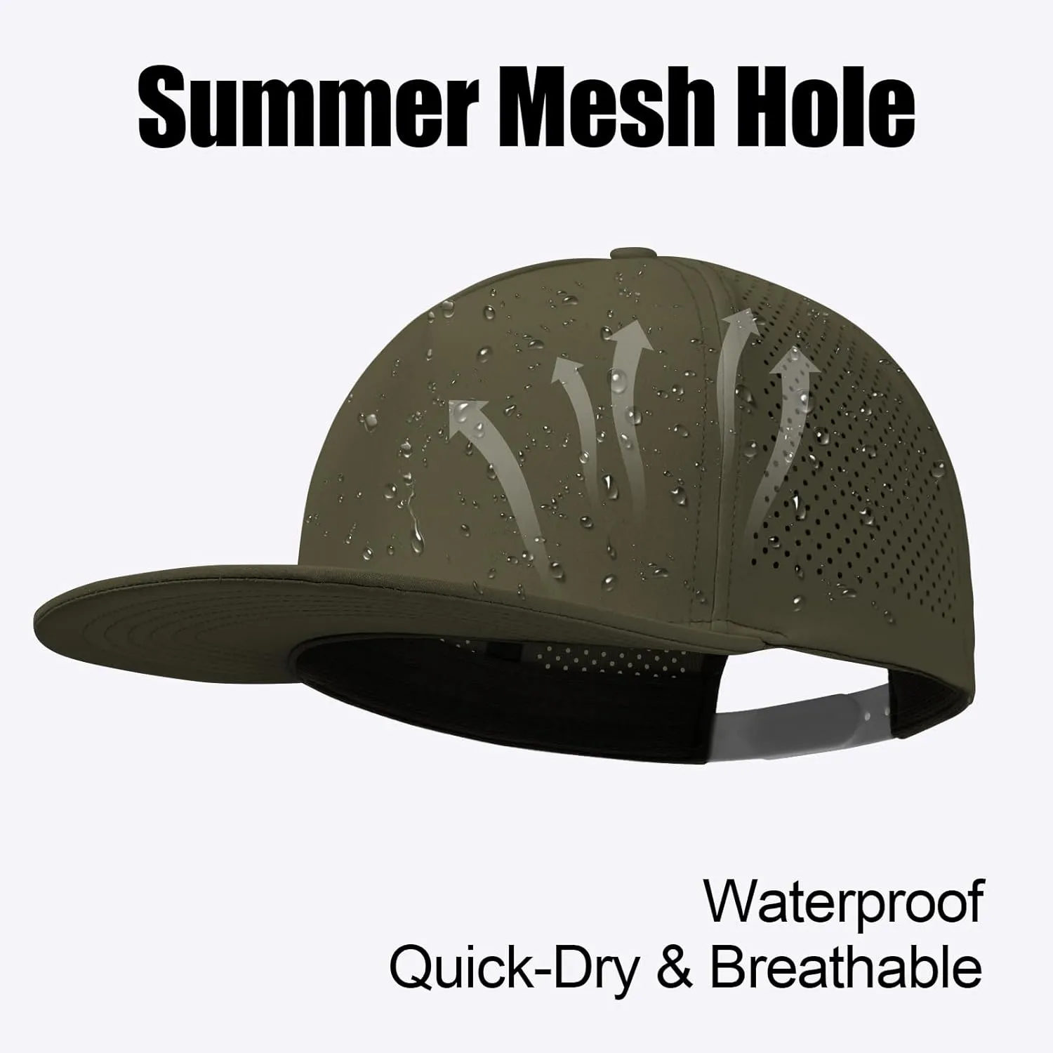 M/L/XL/XXL Oversize Flat Bill Baseball Cap for Men Women Quick Dry Snapback Hats Summer Mesh 5 Panel Cap