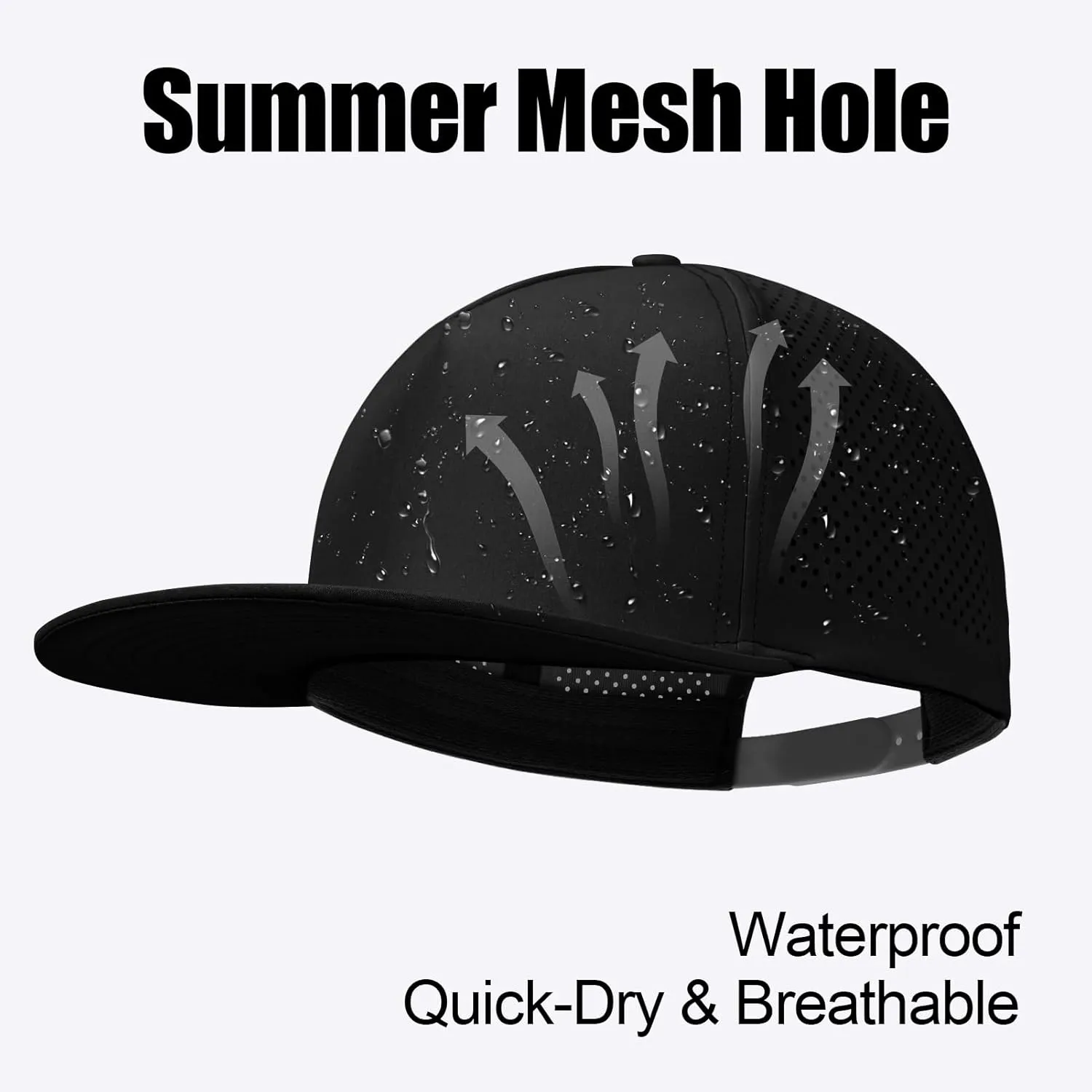 M/L/XL/XXL Oversize Flat Bill Baseball Cap for Men Women Quick Dry Snapback Hats Summer Mesh 5 Panel Cap
