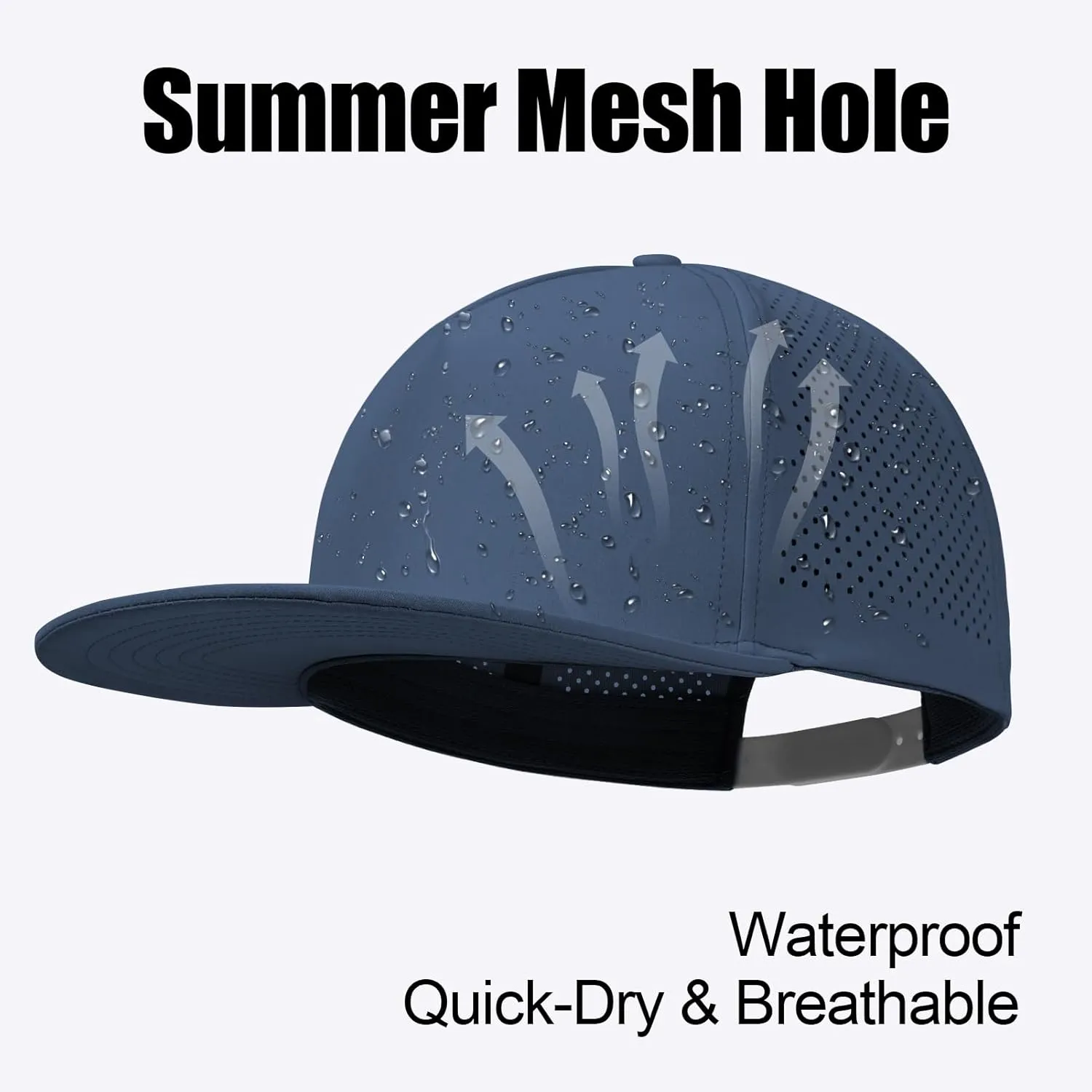 M/L/XL/XXL Oversize Flat Bill Baseball Cap for Men Women Quick Dry Snapback Hats Summer Mesh 5 Panel Cap