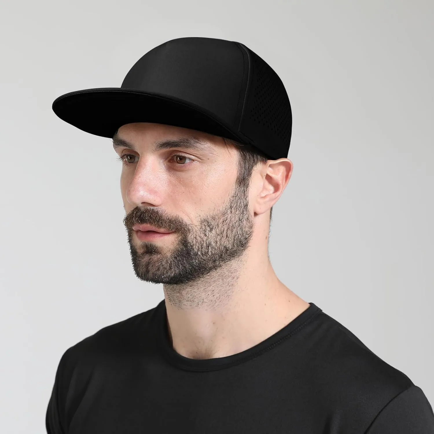 M/L/XL/XXL Oversize Flat Bill Baseball Cap for Men Women Quick Dry Snapback Hats Summer Mesh 5 Panel Cap