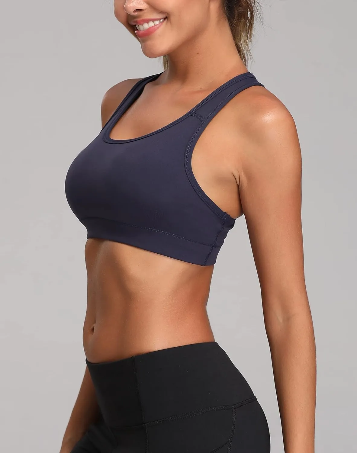 Oalka Women's Racerback Sports Fitness Support Workout Running Bras