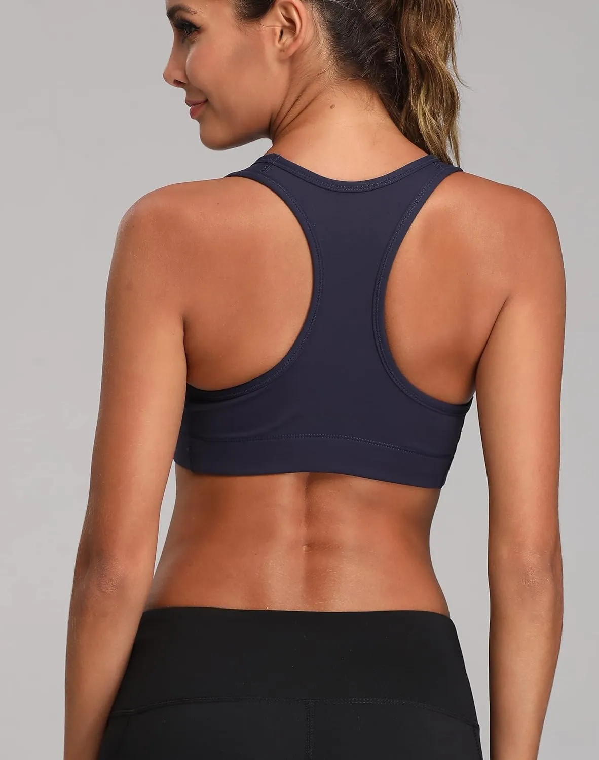 Oalka Women's Racerback Sports Fitness Support Workout Running Bras