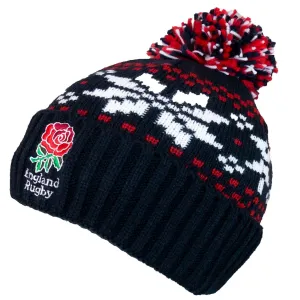 Official England Rugby RFU Adults Beanie Bobble Hat - Multi
