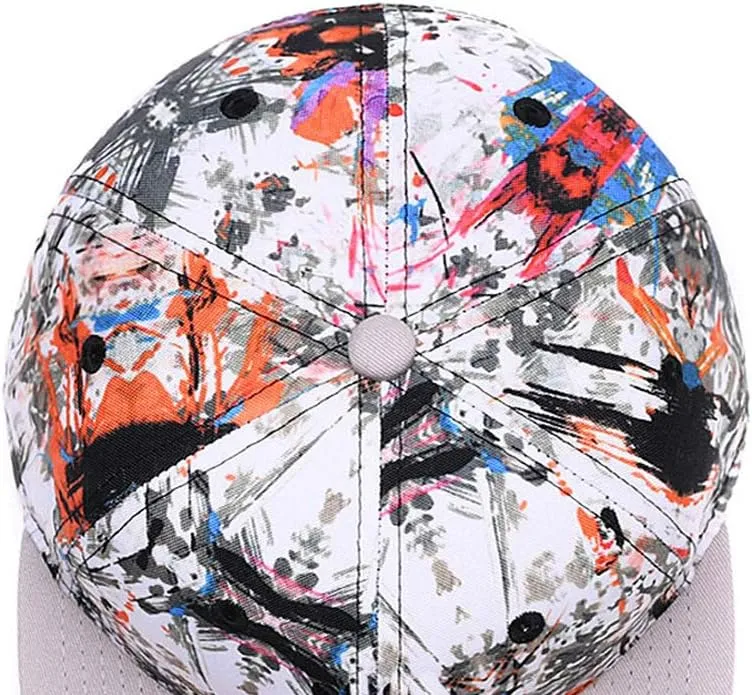 Quanhaigou Snapback Hat for Men Women,Hip Hop Style Colorful Flat Bill Hats Teens Adjustable Baseball Cap