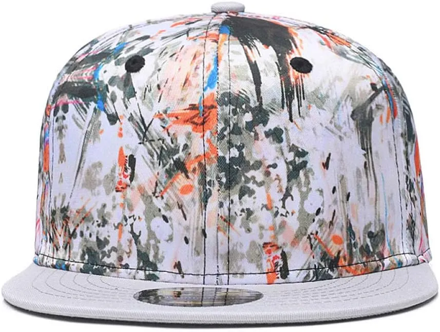 Quanhaigou Snapback Hat for Men Women,Hip Hop Style Colorful Flat Bill Hats Teens Adjustable Baseball Cap