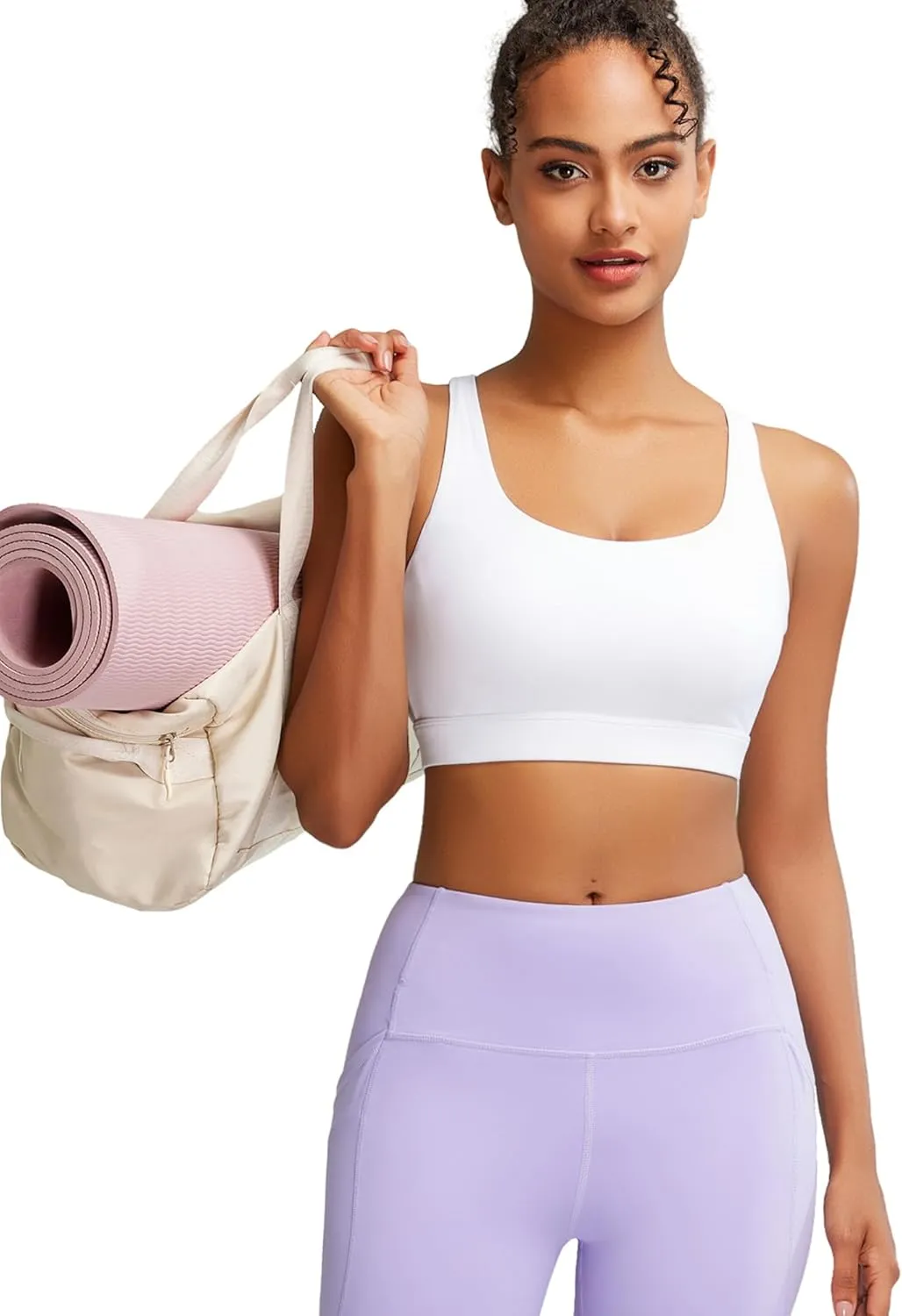 RUNNING GIRL Sports Bras for Women High Support, High Impact Strappy Sports Bra Moulded Cup Workout Bra