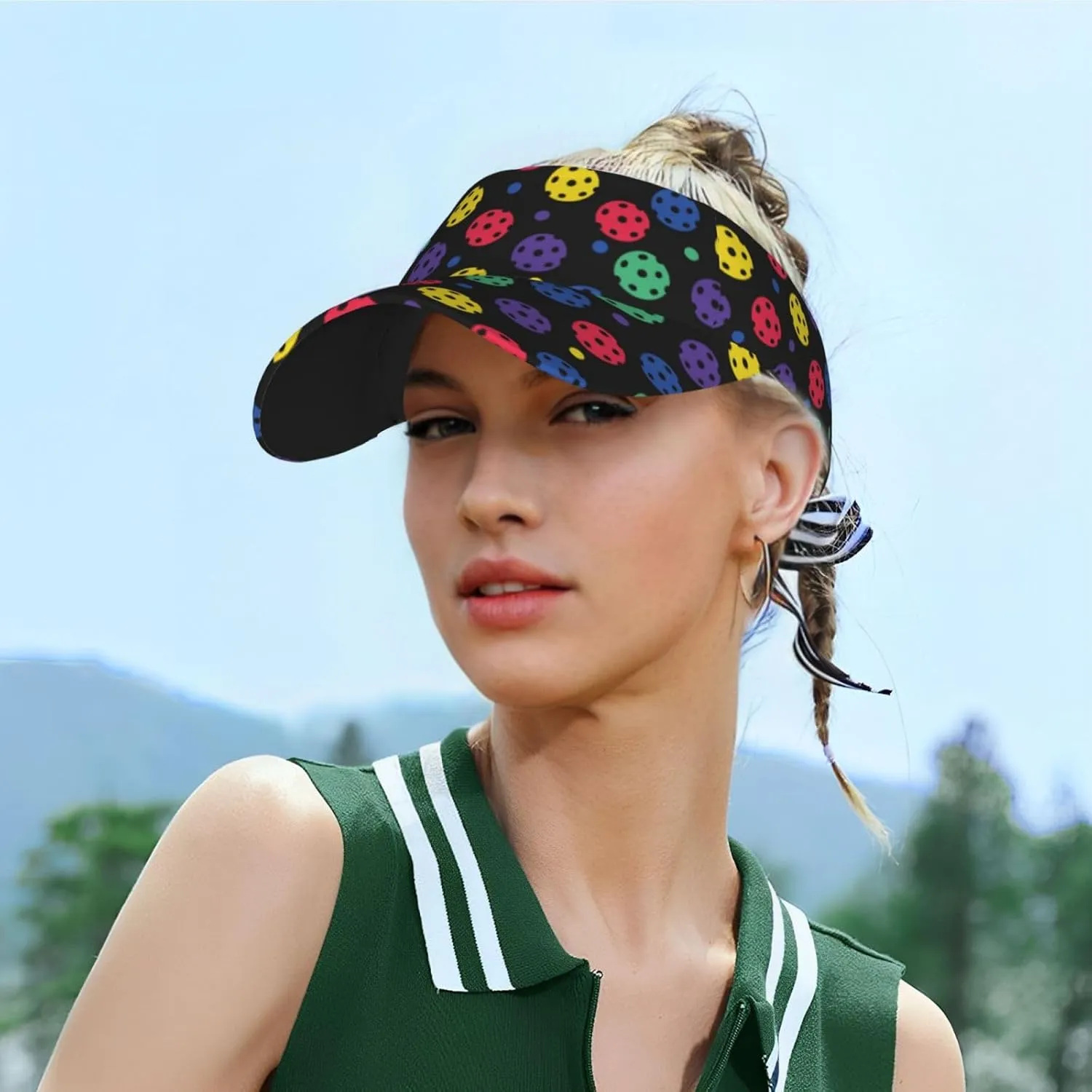 Sports Sun Visor Hats Adjustable Men Women Lightweight Packable Cooling Empty Top Visor Hat for Running, Tennis, Golf