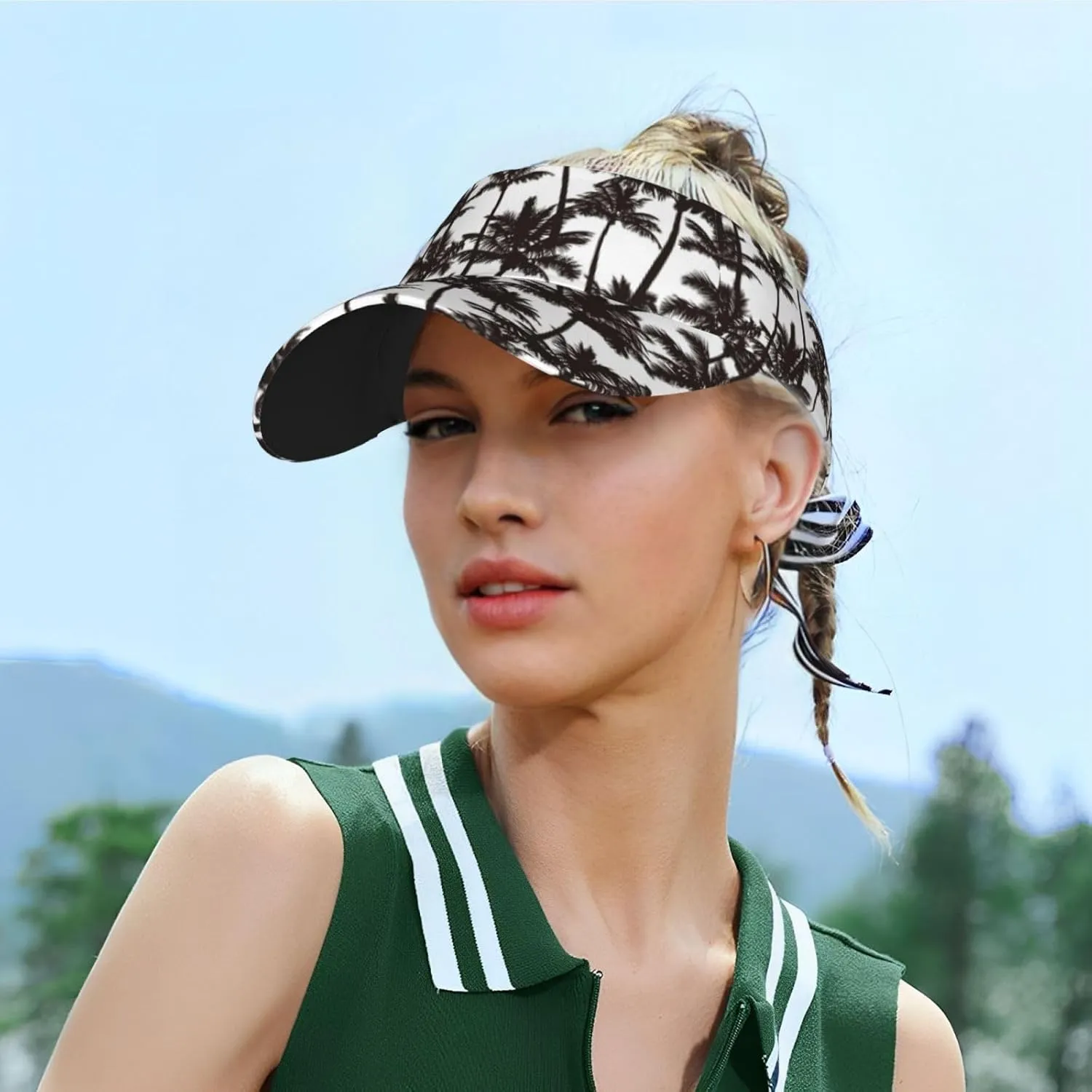 Sports Sun Visor Hats Adjustable Men Women Lightweight Packable Cooling Empty Top Visor Hat for Running, Tennis, Golf