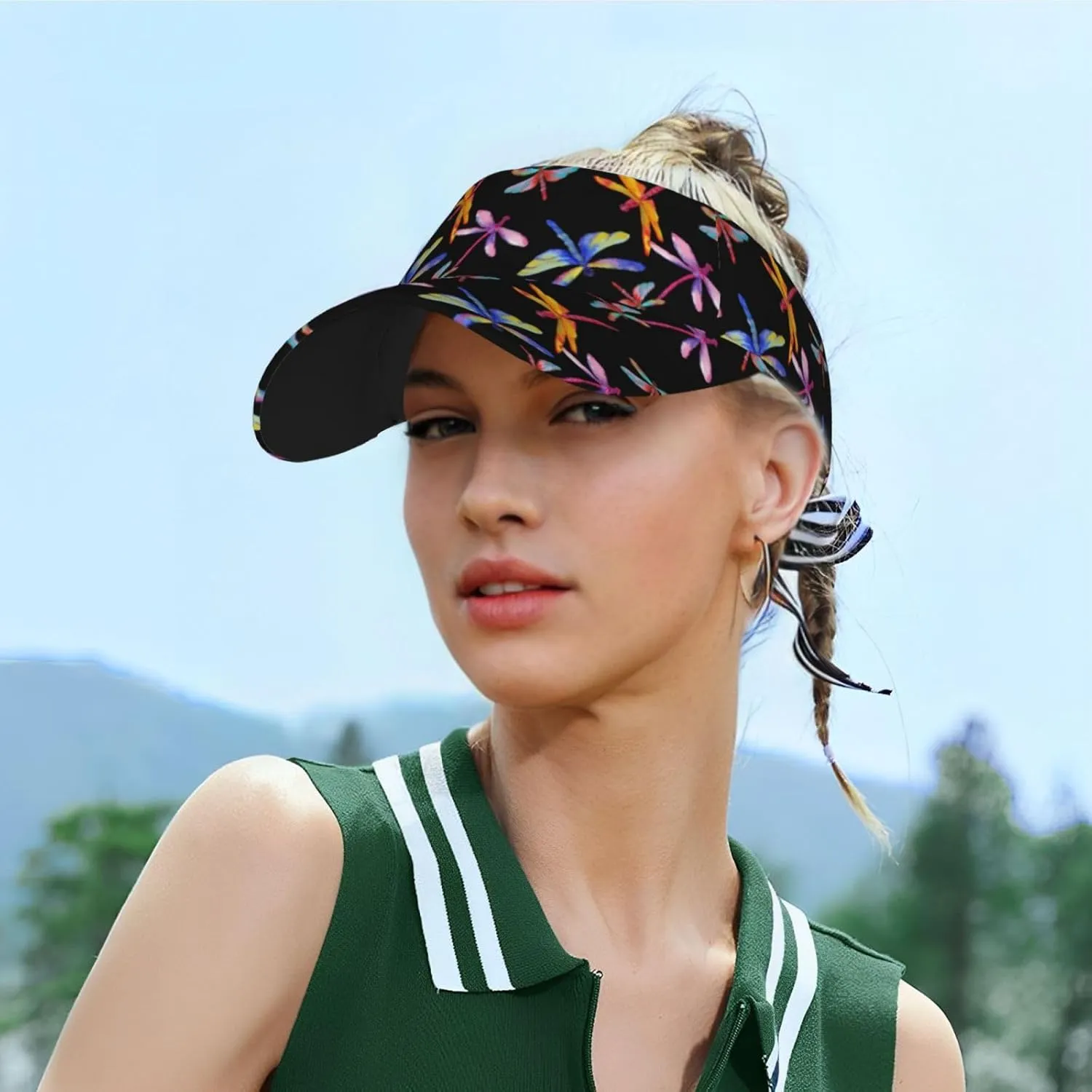Sports Sun Visor Hats Adjustable Men Women Lightweight Packable Cooling Empty Top Visor Hat for Running, Tennis, Golf