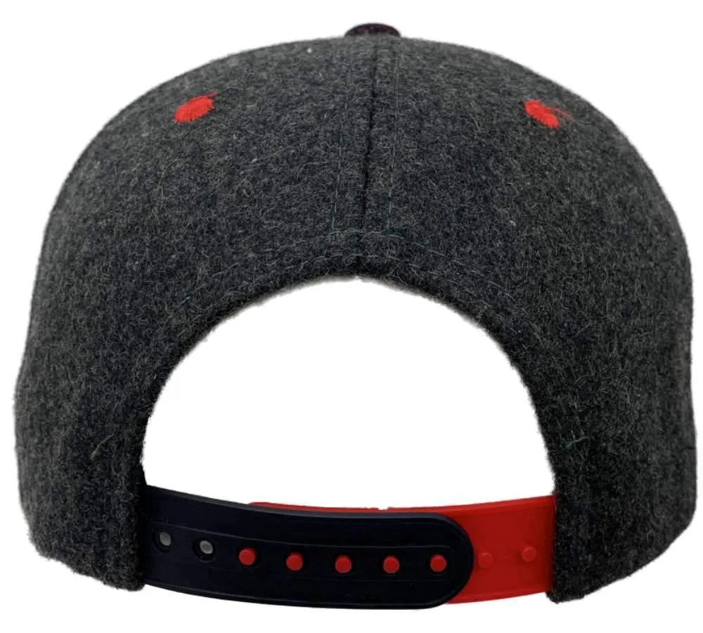 UCONN Huskies Zephyr Charcoal Gray Wool & Knit Logo Flat Bill Snapback Hat Cap