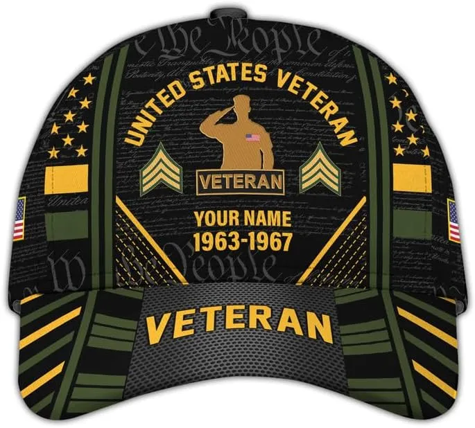Veteran Hats for Men  Military Veteran Caps, Patriotic Ball Cap, Gift for Veterans Day, Adjustable Design, Tactical Ball Cap