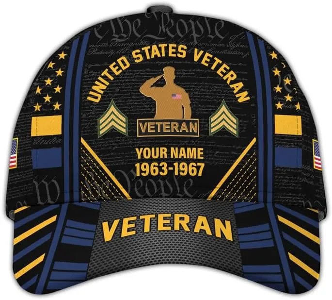 Veteran Hats for Men  Military Veteran Caps, Patriotic Ball Cap, Gift for Veterans Day, Adjustable Design, Tactical Ball Cap