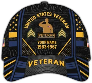 Veteran Hats for Men  Military Veteran Caps, Patriotic Ball Cap, Gift for Veterans Day, Adjustable Design, Tactical Ball Cap